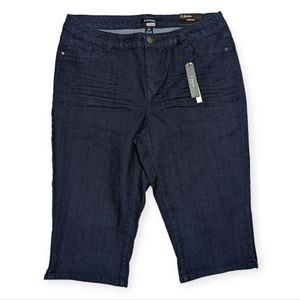 D. Jeans Modern Fit Plus Capris Size 20W Dark Denim Wash Cropped Pant Woman